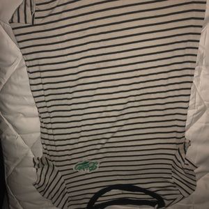 White tee with Black stripes